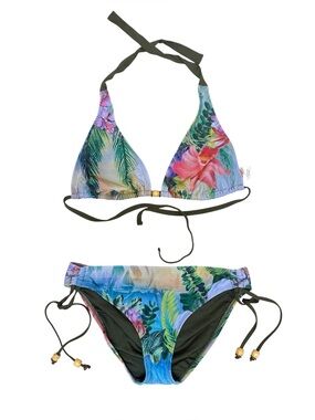 Lucky Brand Tropical Print Bikini D Cup